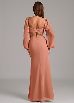 Azazie Brixley Bridesmaid Dresses MAI TAI Mermaid Long Sleeve Chiffon Dress image2
