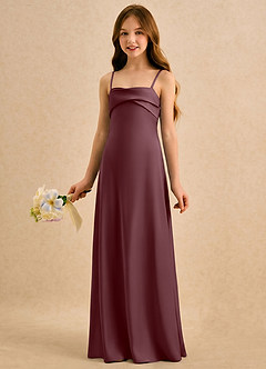 Azazie Mirabella Girls Formal vestidos de niña de las flores Vestido Sangrado de Satén Elástico de Recto con Escote corazón image2