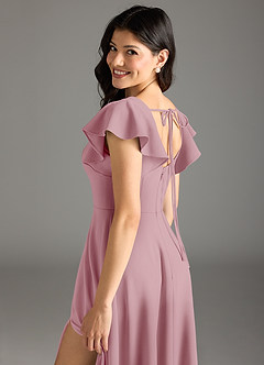 Azazie Bondi Bridesmaid Dresses Vintage Mauve A-Line Ruched Stretch Crepe Dress image7