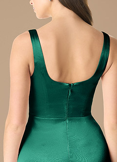 Azazie Joyce Brautjungfernkleider A-Linie Seitliche Cut-Outs Metallischer Satin Kleid Smaragd image5