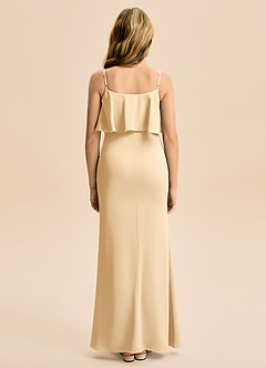 Azazie Galene Junior Syrena Satyna elastyczna Długość podłogi Młodsza druhna Sukienka image2