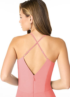 Azazie Carolina Bridesmaid Dresses Coral Mermaid Ruched Chiffon Dress image5