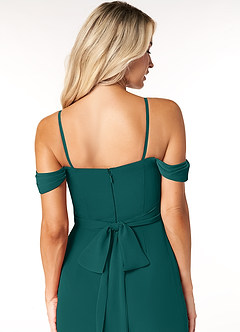 Azazie Joretta Brautjungfernkleider Wandelbar A-Linie Herzausschnitt Chiffon Kleid Pfau image3