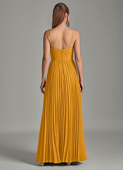 Azazie Chiana Bridesmaid Dresses Butterscotch A-Line Strapless Chiffon Dress image6
