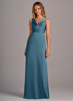 Azazie Wrenlee Robes de demoiselle d'honneur Robe Trapèze en Satin extensible Bermude image4