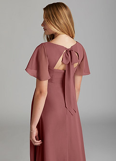 Azazie Kimber Junior Amethyst A-Line Pleated Chiffon Dress image4