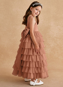 Azazie Twinkle Toes vestidos de niña de las flores Vestido de Bronceador de Tul de Corte En A con Lazo image5