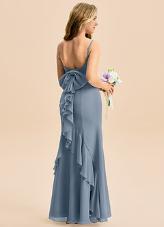 Azazie Lioren Junior Syrena Ukłon Szyfon Długość podłogi Młodsza druhna Sukienka image1