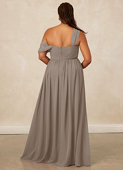 Christian Siriano Bridal for Azazie 1014 Bridesmaid Dresses Taupe A-Line Off the Shoulder Chiffon Dress image17