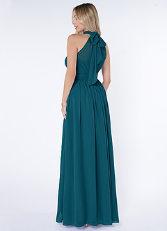 Azazie Iman Bridesmaid Dresses Ink Blue A-Line A-Line Ruched Chiffon Dress image5