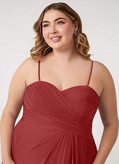 Azazie Arabella Allure Bridesmaid Dresses Rust A-Line Sweetheart Neckline Chiffon Convertible Dress image19