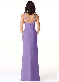 Azazie Leo Bridesmaid Dresses Tahiti Mermaid V-Neck Pleated Chiffon Dress image2