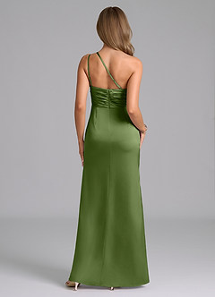 Azazie Eren Bridesmaid Dresses Juniper Mermaid One Shoulder Stretch Satin Dress image3