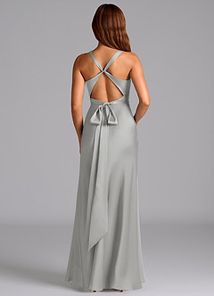 Azazie Hati Brudtärnklänningar Klä av Sjöjungfru i Stretch Satin Silver image7