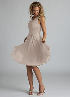 Azazie Grace Bridesmaid Dresses Frost A-Line Pleated Chiffon Dress image3