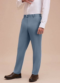 front Ethan Dusty Blue Refined Weave Dress Pants