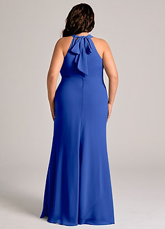 Azazie Doretta Abiti da Damigella Abito Sirena in Chiffon Plissettato Blu Reale image2