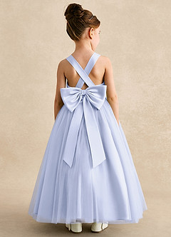 Azazie Peanut Flower Girl Dresses Lavender A-Line Strap Tulle Dress image1
