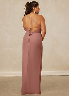 Christian Siriano Bridal for Azazie 1003 Bridesmaid Dresses Cedar Rose Sheath One Shoulder Chiffon Dress image15