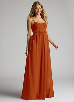 Azazie Llana Maternity Bridesmaid Dresses A-Line Chiffon Floor-Length Dress image1