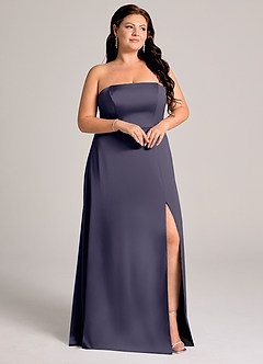 Azazie Wren Brudtärnklänningar Klä av A-Linje i Stretch Satin Axelbandslös Stormig Konvertibel image10