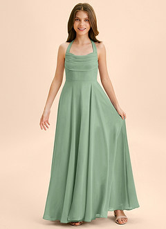 Azazie Kady Junior Matcha A-Line Sweetheart Neckline Chiffon Dress image3