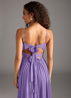 Azazie Zeya Final Sale Tahiti A-Line Pleated Mesh Dress image8