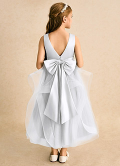 Azazie Vana Robe Demoiselle D'honneur Fillette Robe Princesse en Tulle Arc Blanc image1