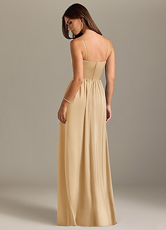 Azazie Calianna Bridesmaid Dresses Gold A-Line Off the Shoulder Stretch Satin Convertible Dress image2
