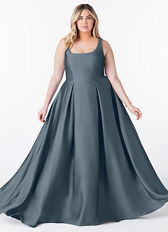Azazie Neve Robes de demoiselle d'honneur Robe Princesse en Satin extensible avec poches Violet Crépusculaire image10