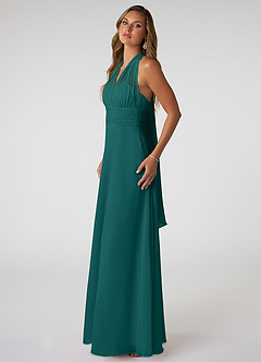 Azazie Fifi Bridesmaid Dresses Peacock A-Line Strapless Chiffon Convertible Dress image5