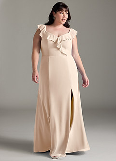 Azazie Sophie Bridesmaid Dresses White Alabaster A-Line Off the Shoulder Chiffon Convertible Dress image9
