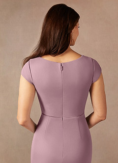 Azazie Renetta Mother of the Bride Dresses Dusty Rose Sheath V-Neck Pleated Mesh Dress image7