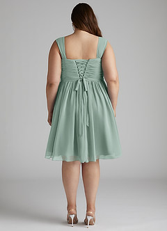 Azazie Angie Bridesmaid Dresses Agave A-Line Corset Chiffon Dress image18