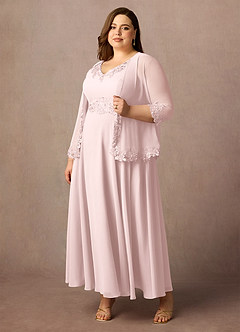 Azazie Devana vestidos de madre de la novia Vestido Rosa Rubor de Gasa de Corte en A con Lentejuelas image10