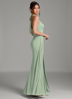 Azazie Ezra Bridesmaid Dresses Dusty Sage Mermaid Pleated Mesh Dress image6