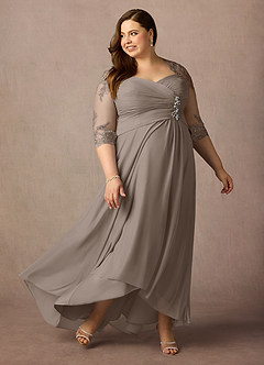 Azazie Anne Mother of the Bride Dresses Taupe Sheath Sweetheart Sequins Lace Dress image12