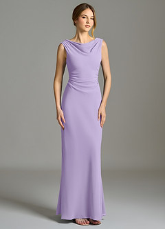 Azazie Kieryn Bridesmaid Dresses Lilac Mermaid Pleated Chiffon Dress image5