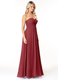 Azazie Yazmin Bridesmaid Dresses Pomegranate A-Line Sweetheart Neckline Chiffon Convertible Dress image5