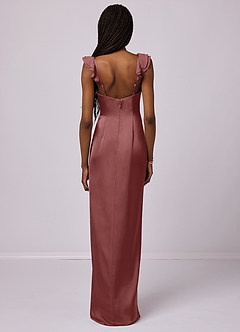 Barbie ♥ Azazie Final Sale Amethyst Sheath Stretch Satin Dress image5