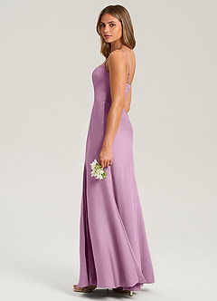 Azazie Lidia Brautjungfernkleider Meerjungfrau-Linie Seitliche Cut-Outs Stretch-Satin Kleid Blauregen image7