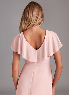 Azazie Lainey Brudtärnklänningar Klä av A-Linje i Chiffong med fickor Puderrosa image2