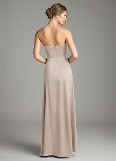 Azazie Wren Vestidos de damas de honor Vestido de Escarcha de Satén Elástico de Corte en A Convertible con Sin tirantes image7