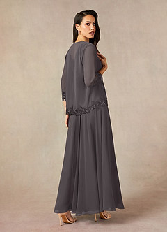 Azazie Devana Mother of the Bride Dresses Steel Grey A-Line Sequins Chiffon Dress image2