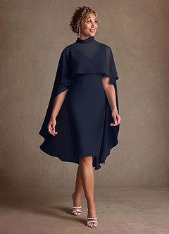 Azazie Irna Klänningar till brudens mor Klä Kolumn i Chiffong Mörk Marinblå image1