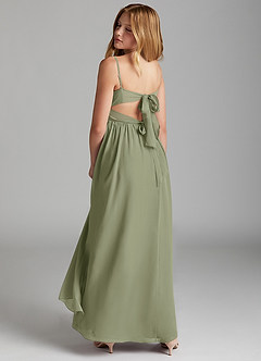 Azazie Zeya Junior Pistachio A-Line Chiffon Dress image5