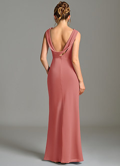 Azazie Kieryn Bridesmaid Dresses Antique Rose Mermaid Pleated Chiffon Dress image2