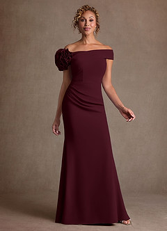 Azazie Gwynne vestidos de madre de la novia Vestido de Cabernet de Crepé elástico de Corte Sirena con Vestidos sin tirantes image1