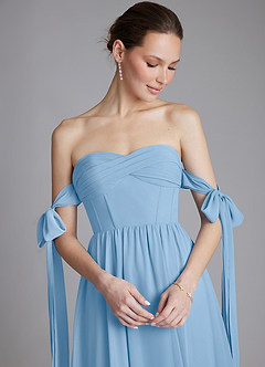 Azazie Ayanna Finale sale Jurk van Chiffon met A-Lijn Off the Shoulder Dusty Sage image5