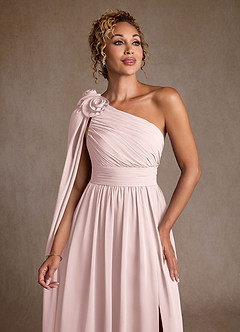 Azazie Lancaster Abiti per la Madre della Sposa Abito A-Line in Chiffon Monospalla Rosa Rossore image6